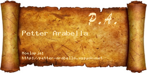 Petter Arabella névjegykártya